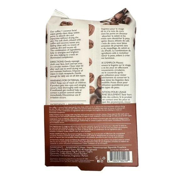 NEW Skip the Spa Coffee + Coconut Makeup Remover Cleansing Wipes 3 Pack - Picture 3 of 5